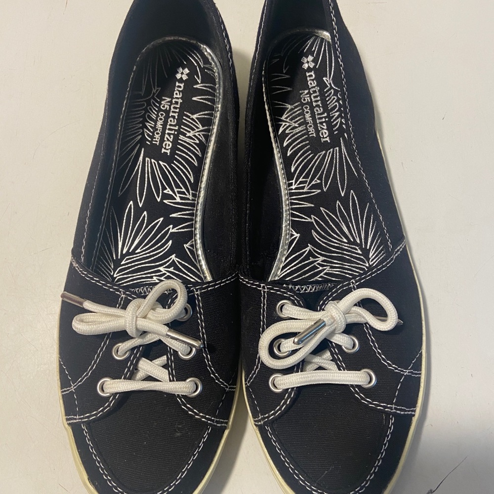 Naturalizer black canvas slip on shoes size 8N - Picture 4 of 5